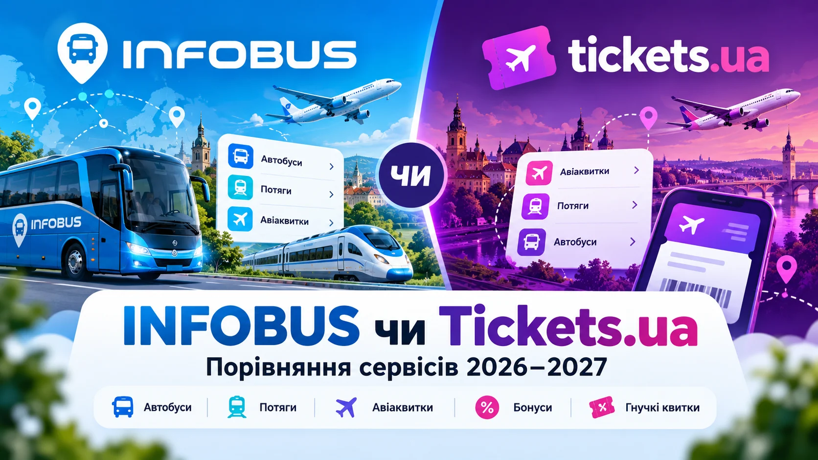 INFOBUS чи Tickets.ua — що краще? Порівняння 2026–2027